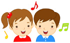 노래하는남자아이와여자아이 템플릿
