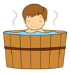 목욕하는 남자아이 템플릿