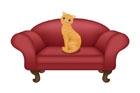 소파 위에 앉아있는 고양이 템플릿