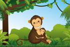 새끼를 안고있는 원숭이 템플릿