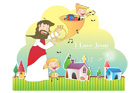 연주하는 예수님과 아이들 템플릿