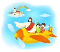 비행기탄예수님과아이들 템플릿