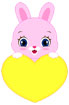토끼와노란색하트글상자 템플릿
