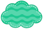 초록색줄무늬구름글상자 템플릿