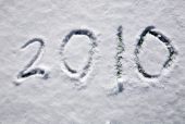 눈 위에 2010 숫자 템플릿