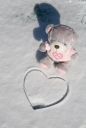 하트모양의 눈과 곰돌이인형 템플릿